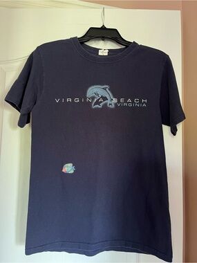 Anvil Navy Virginia Beach Dolphin & Fish Short Sleeve Tee